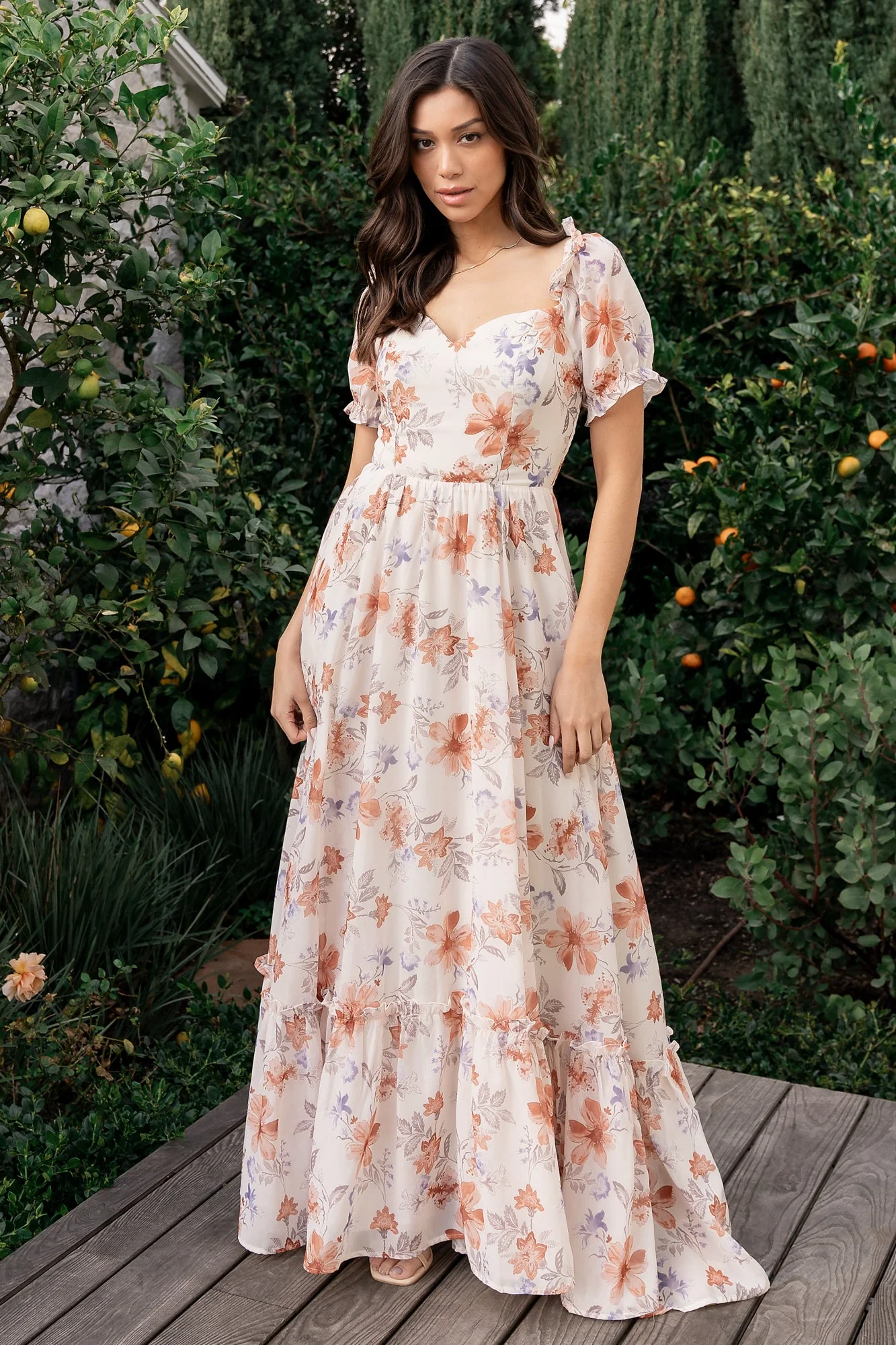 Aberdeen Sweetheart Maxi Dress | Cream Floral - Image 2