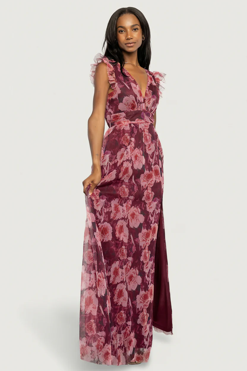 Adelyn Maxi Dress | Wine Floral - Image 6