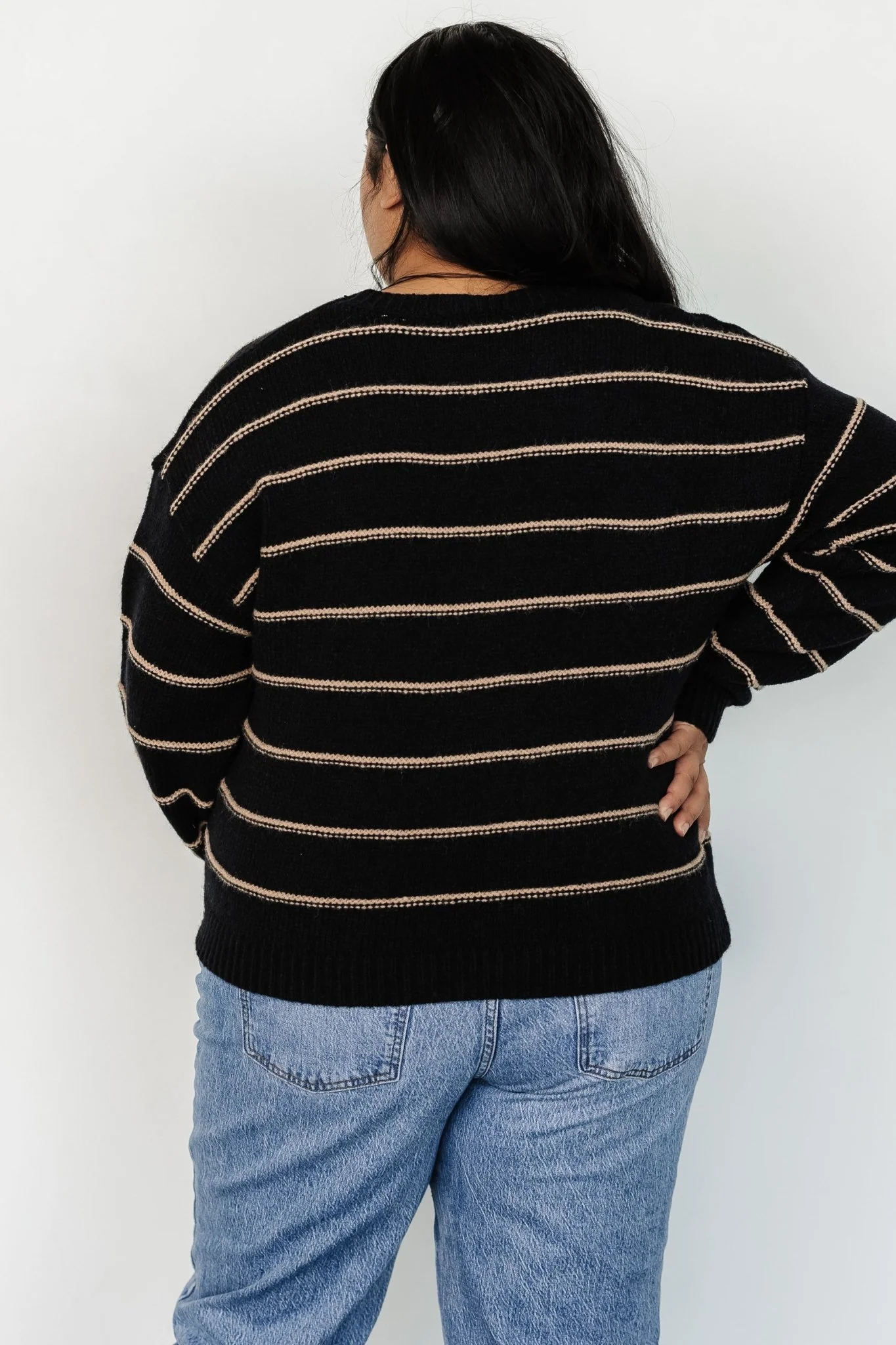 Alanis Stripe Sweater | Black + Camel - Image 11