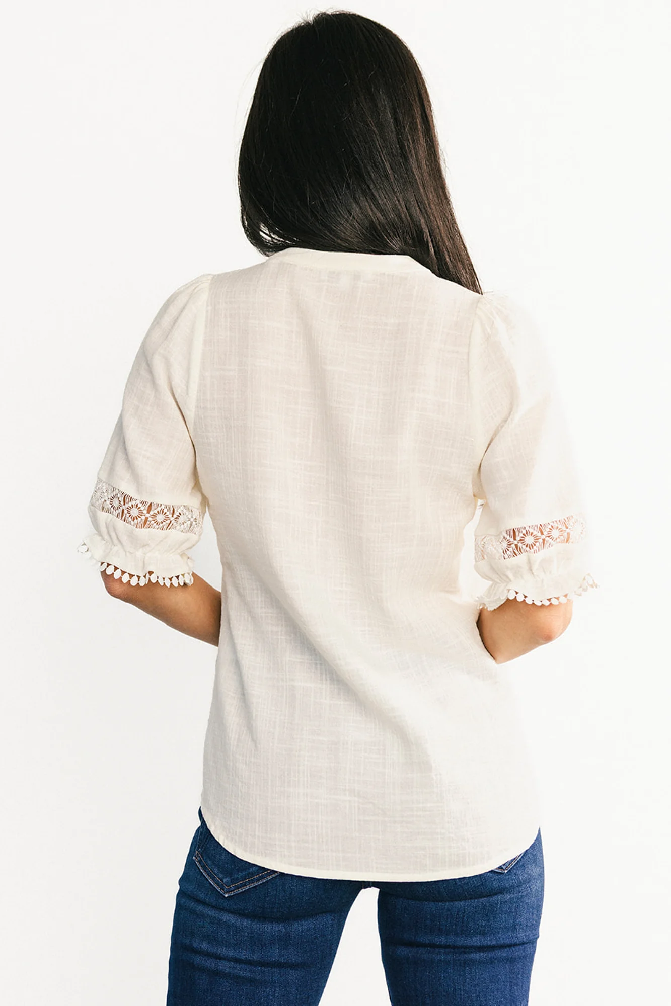 Alba Button Up Top | Ivory - Image 4