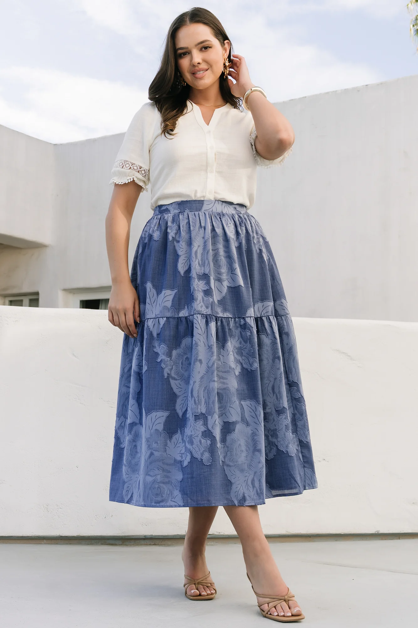 Alba Button Up Top | Ivory - Image 5