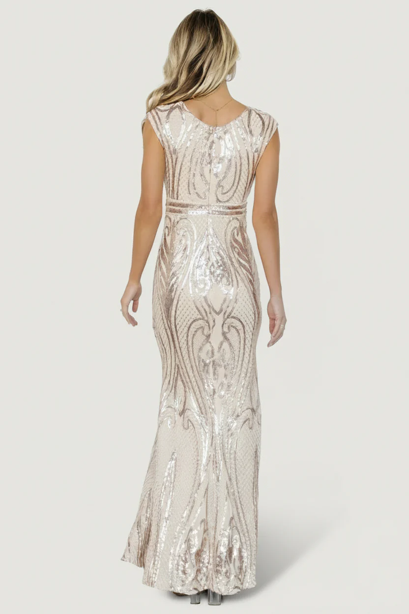 Alessia Sequin Gown | Champagne - Image 4