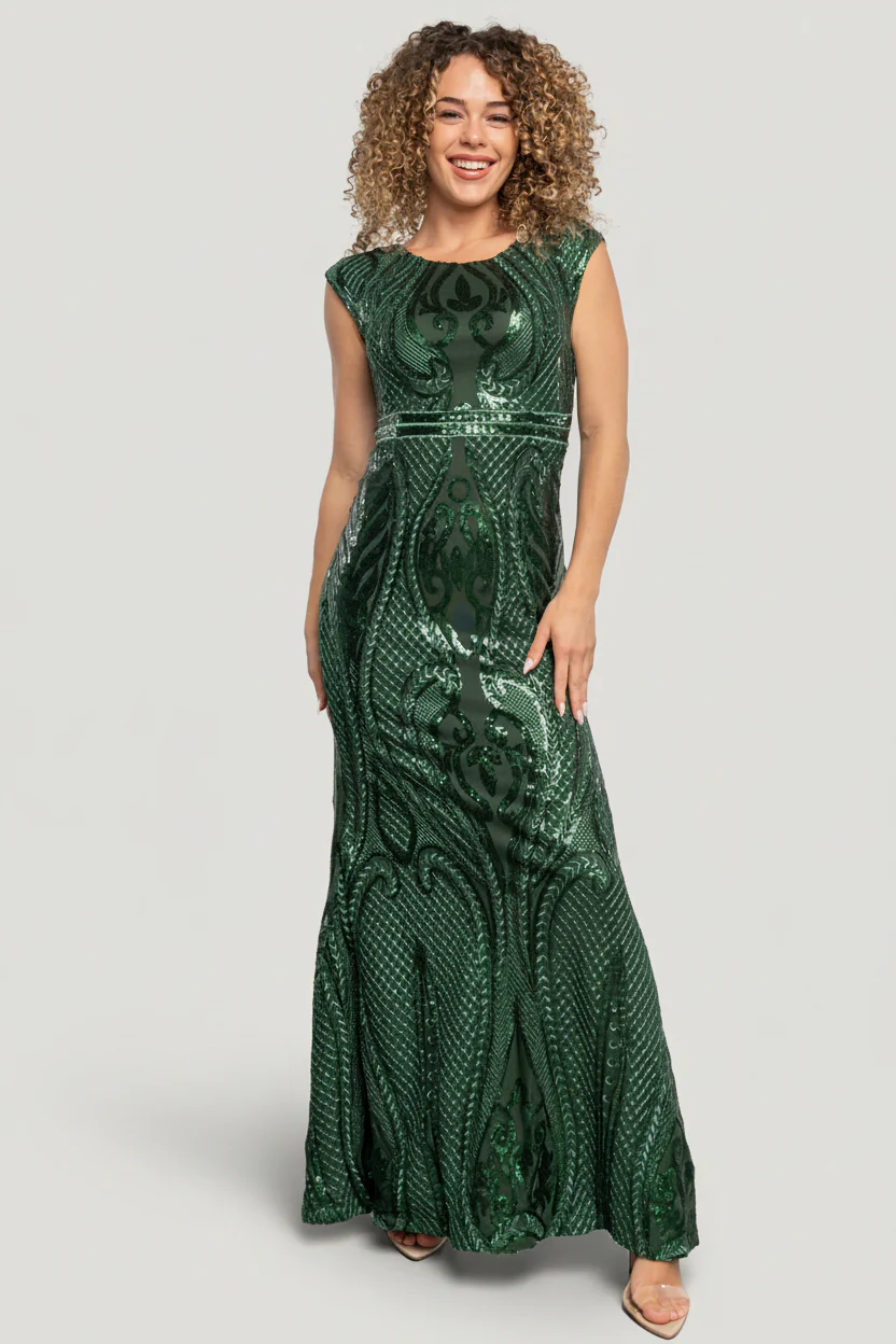 Alessia Sequin Gown | Green - Image 4