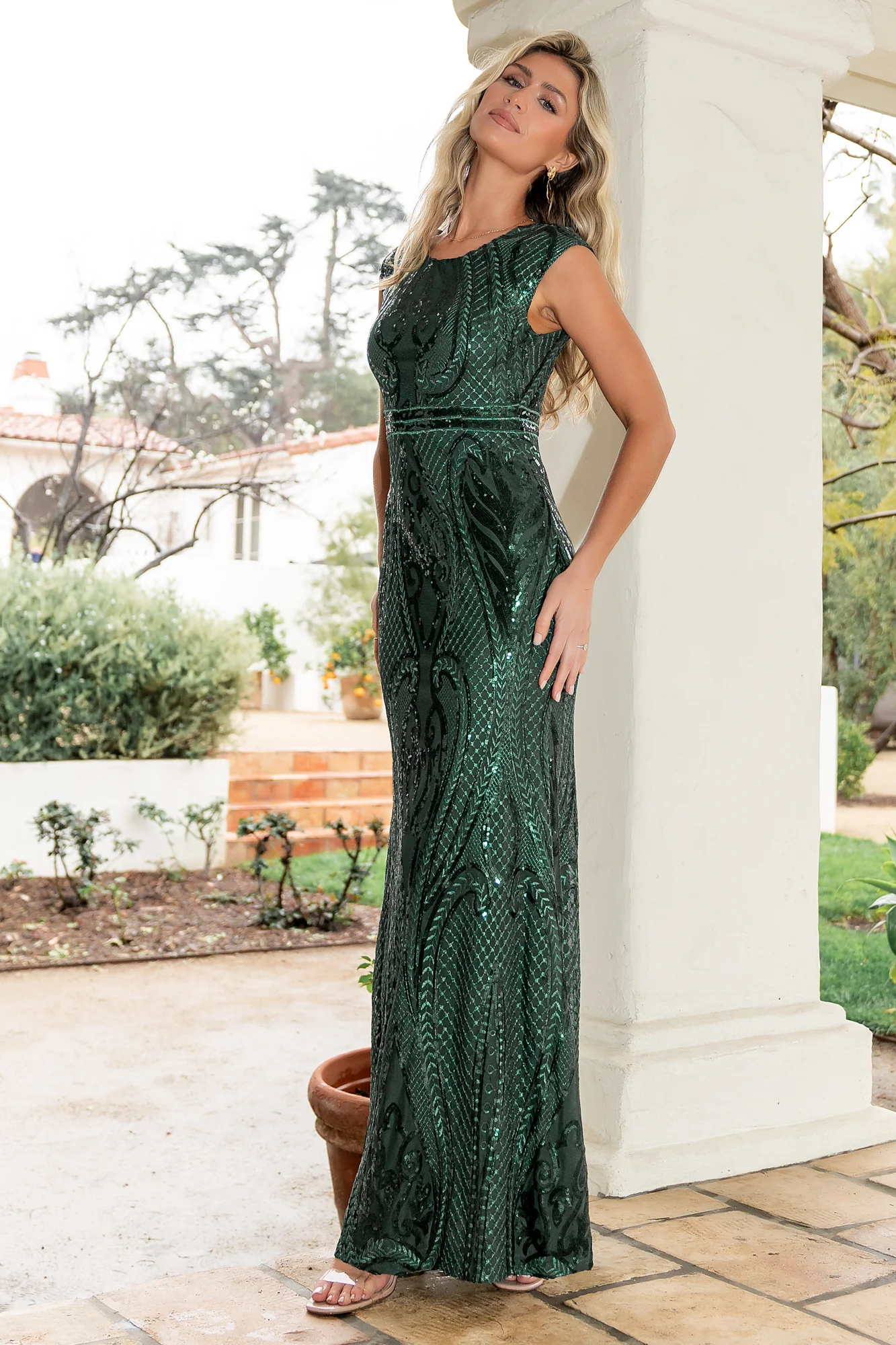 Alessia Sequin Gown | Green - Image 5