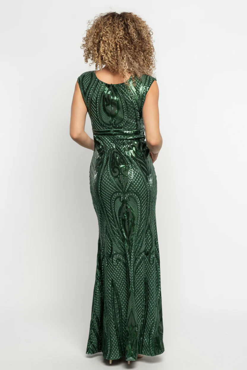 Alessia Sequin Gown | Green - Image 6