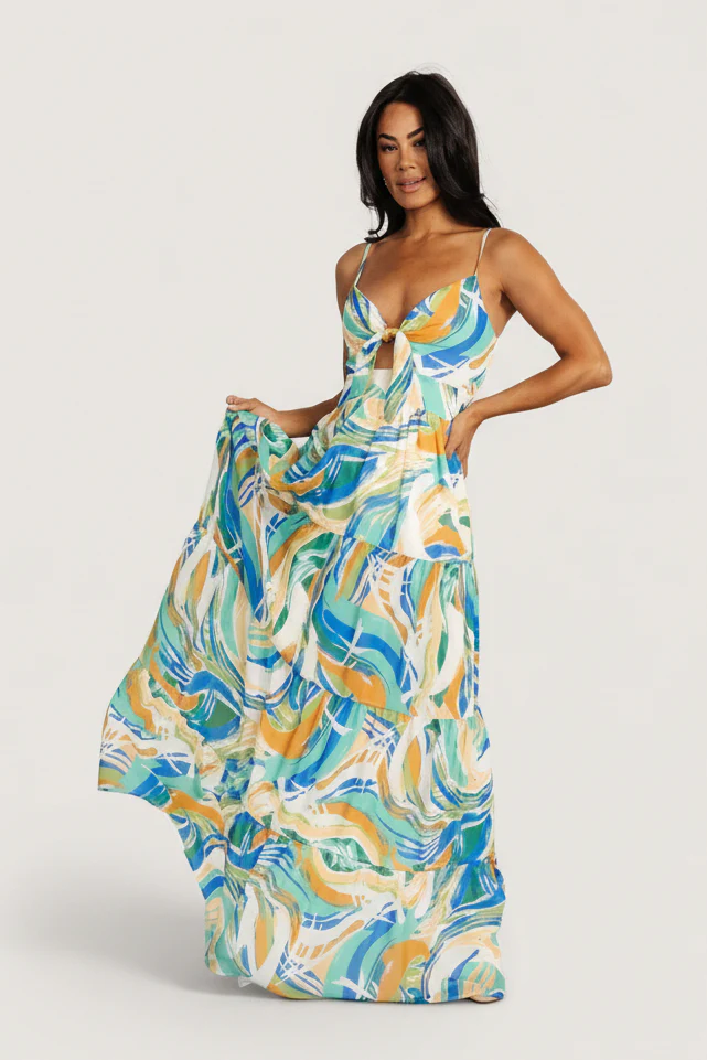 Alexis Maxi Dress | Blue Multi Print - Image 3