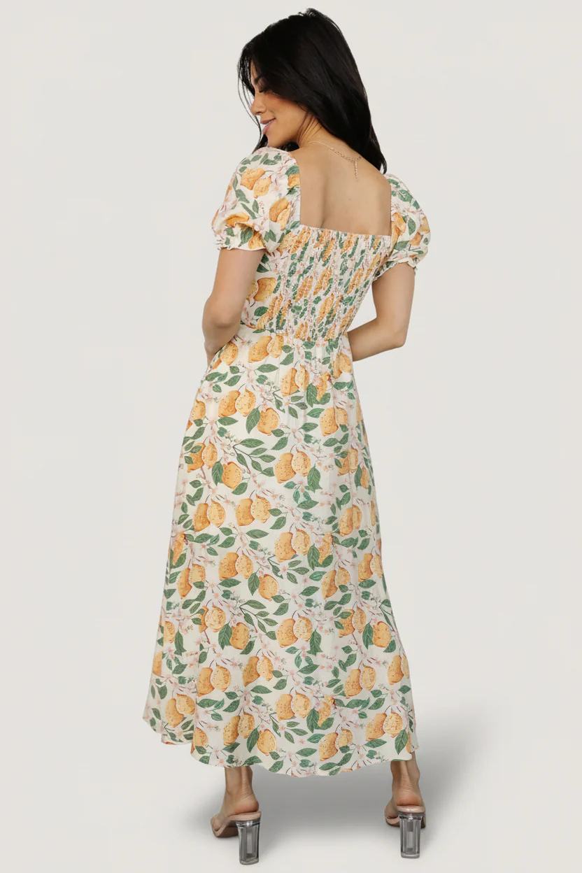 Amalfi Midi Dress | Lemon Print - Image 2