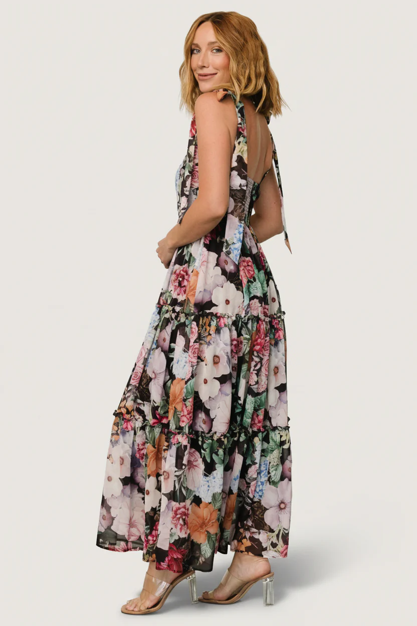 Anita Maxi Dress | Black Multi Floral - Image 6