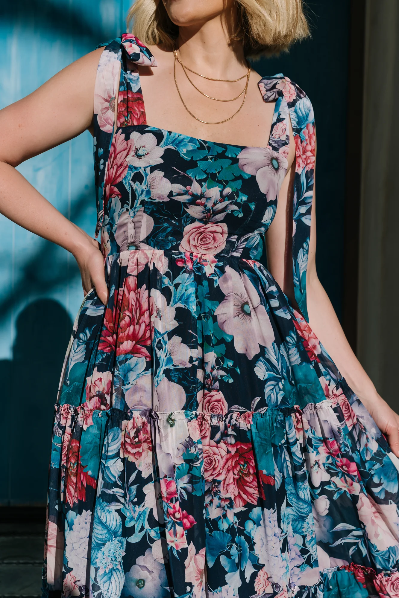Anita Maxi Dress | Dark Blue Multi Floral - Image 5