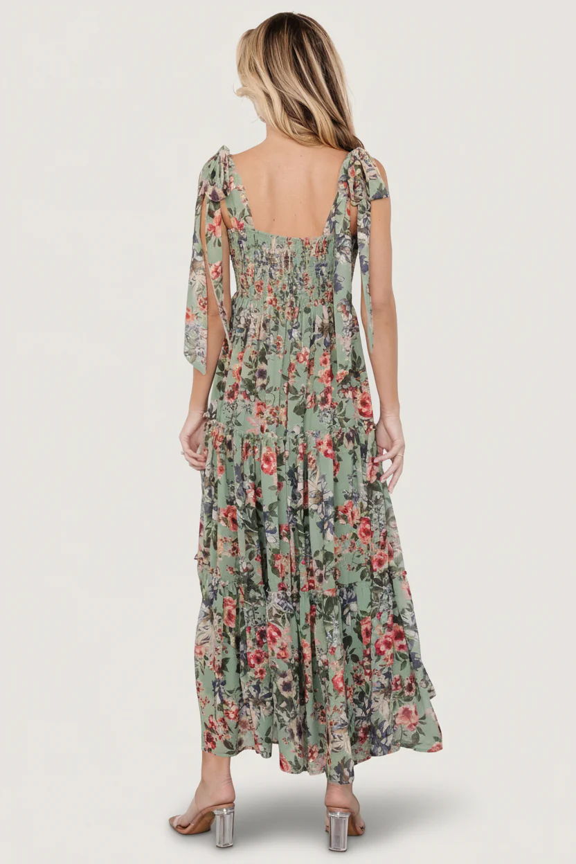 Anita Maxi Dress | Green Multi Floral - Image 3