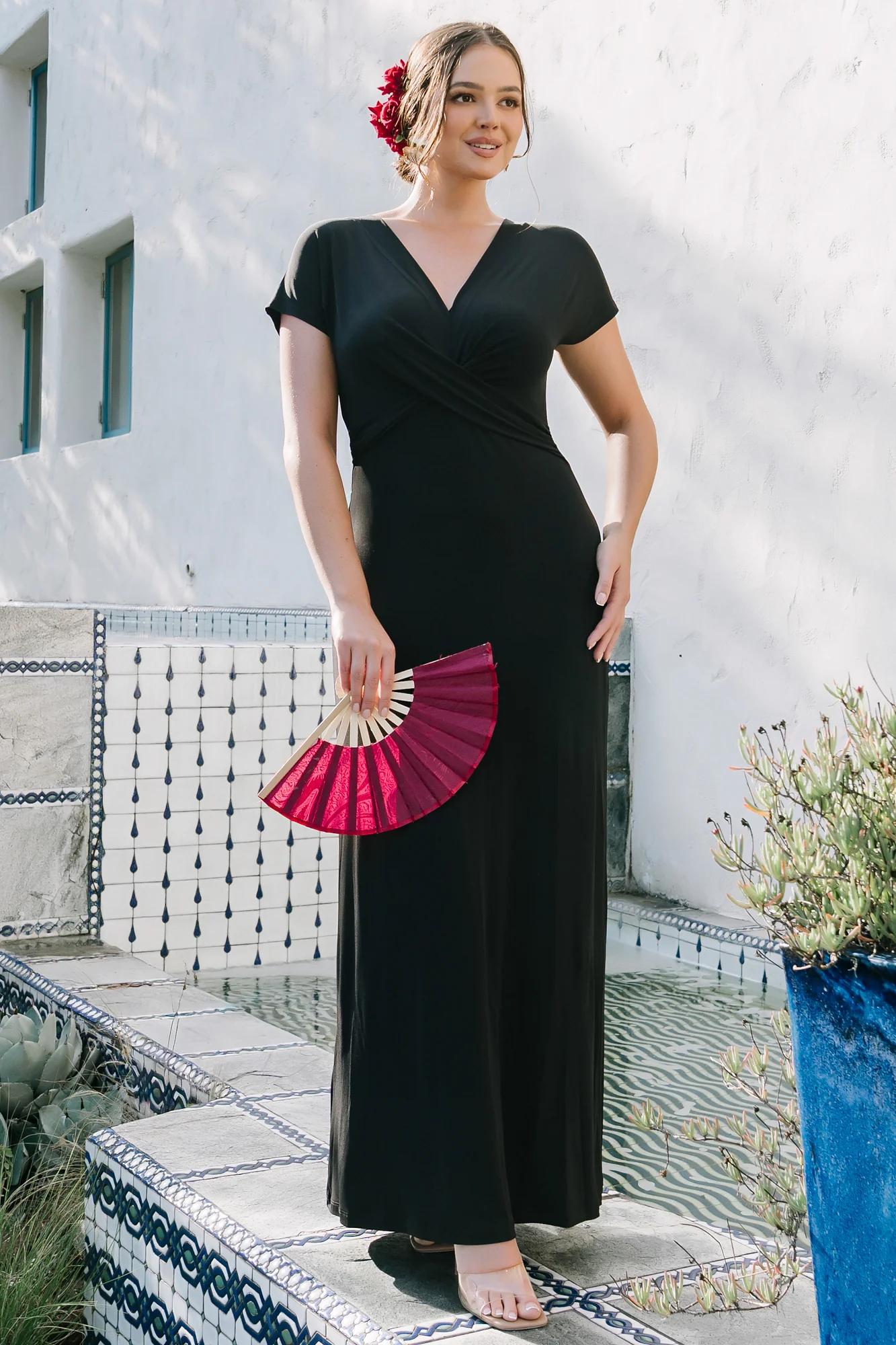Annaeli Cross Front Maxi Dress | Black - Image 3