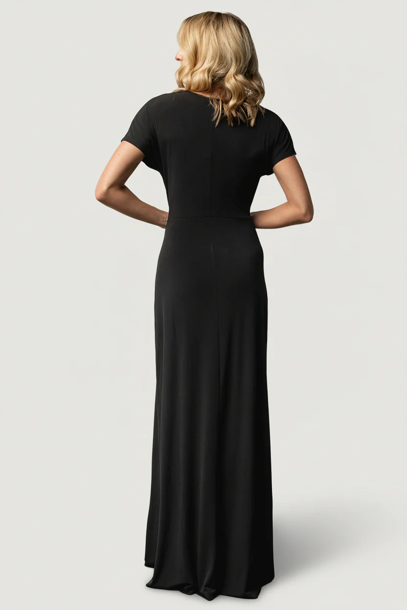 Annaeli Cross Front Maxi Dress | Black - Image 4