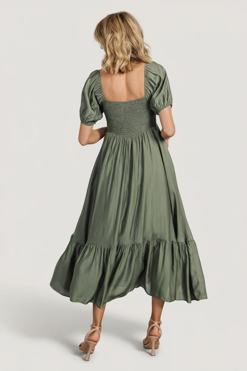 Annalisa Midi Dress | Olive - Image 3