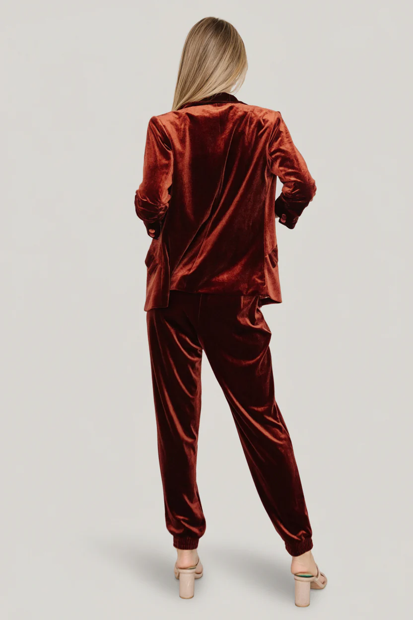 Archie Velvet Jogger Pants | Cinnamon - Image 10