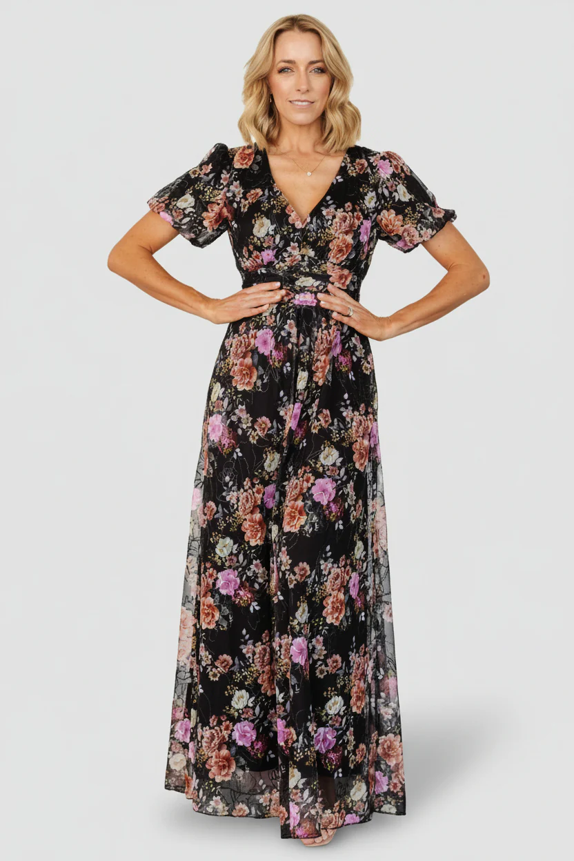 Ardley Maxi Dress | Black Multi Floral - Image 2
