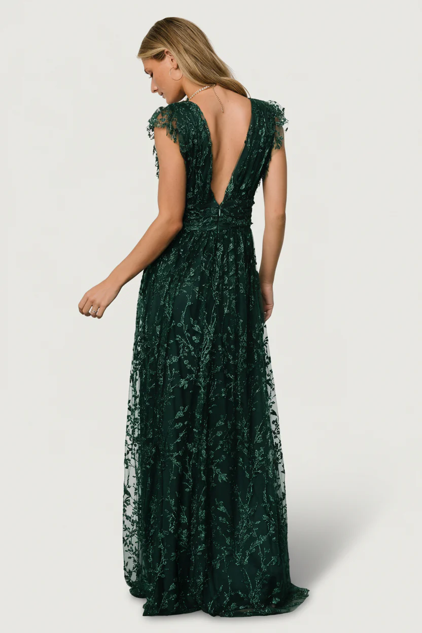 Arlene Shimmer Gown | Emerald - Image 6