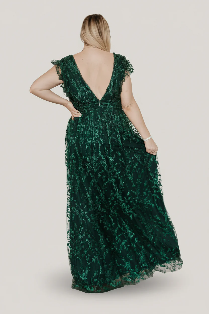 Arlene Shimmer Gown | Emerald - Image 7