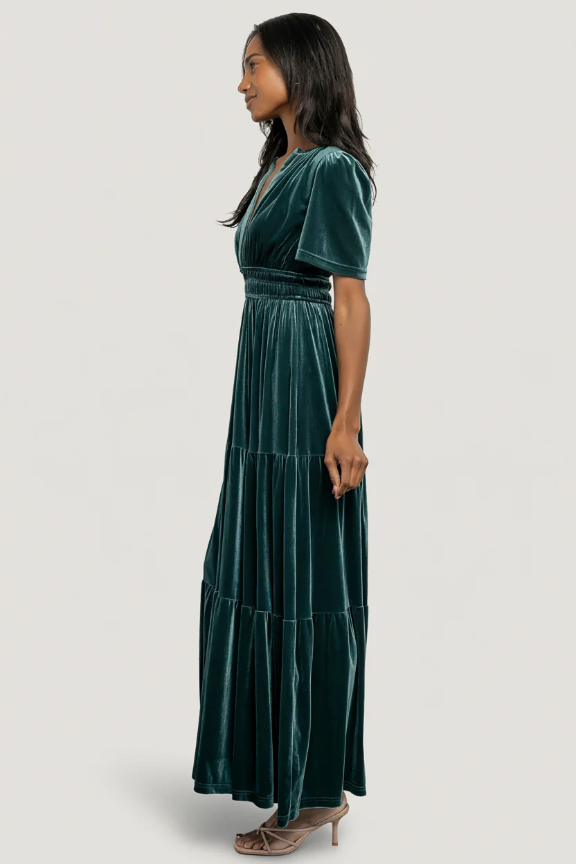 Artemis Velvet Maxi Dress | Deep Lagoon - Image 6