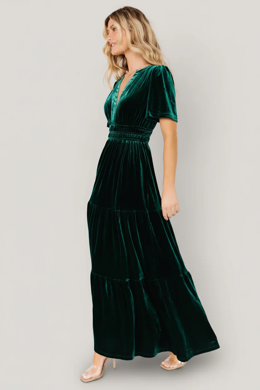 Artemis Velvet Maxi Dress | Emerald - Image 3
