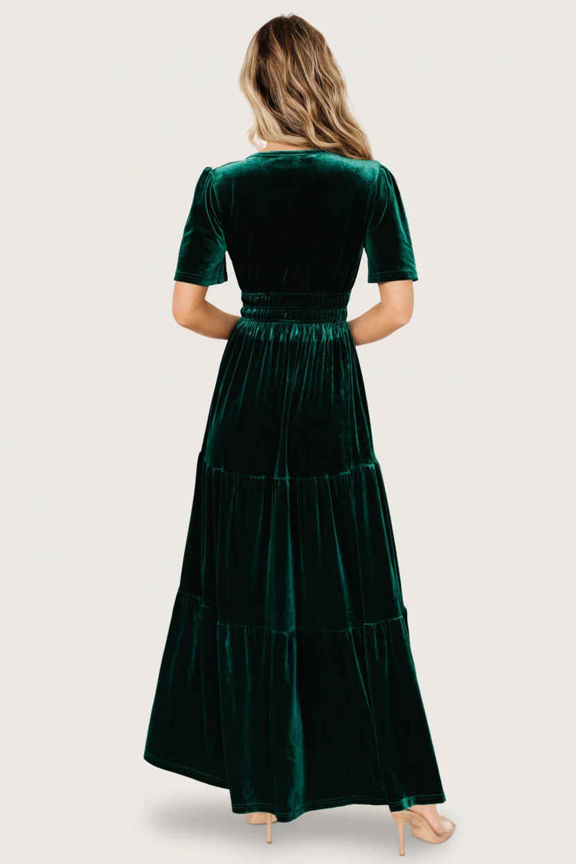 Artemis Velvet Maxi Dress | Emerald - Image 4