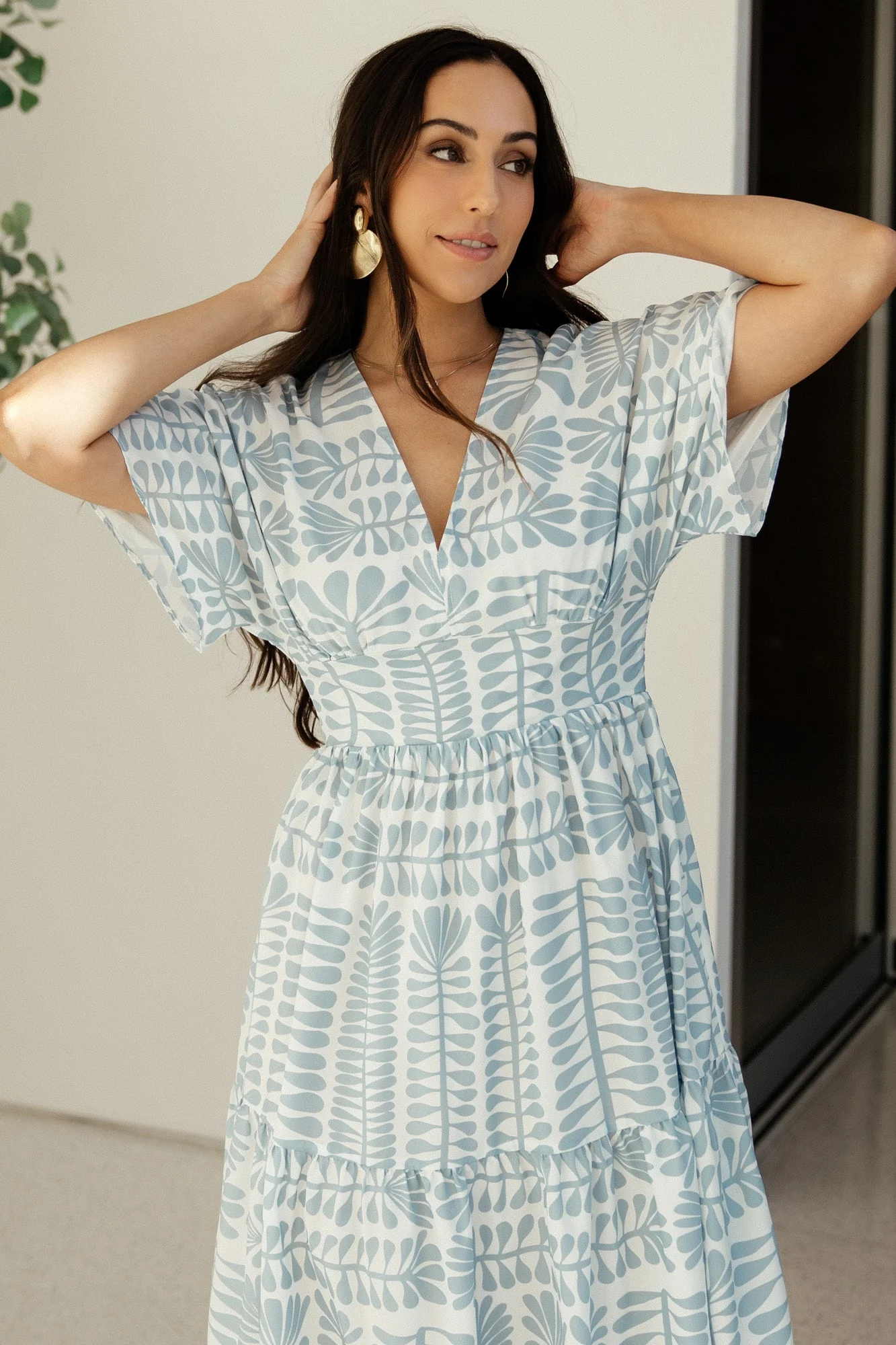 Austin Kimono Dress | Blue Print - Image 3