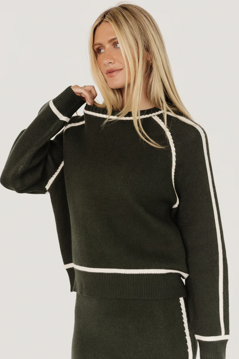 Ava Knit Sweater | Dark Green - Image 2