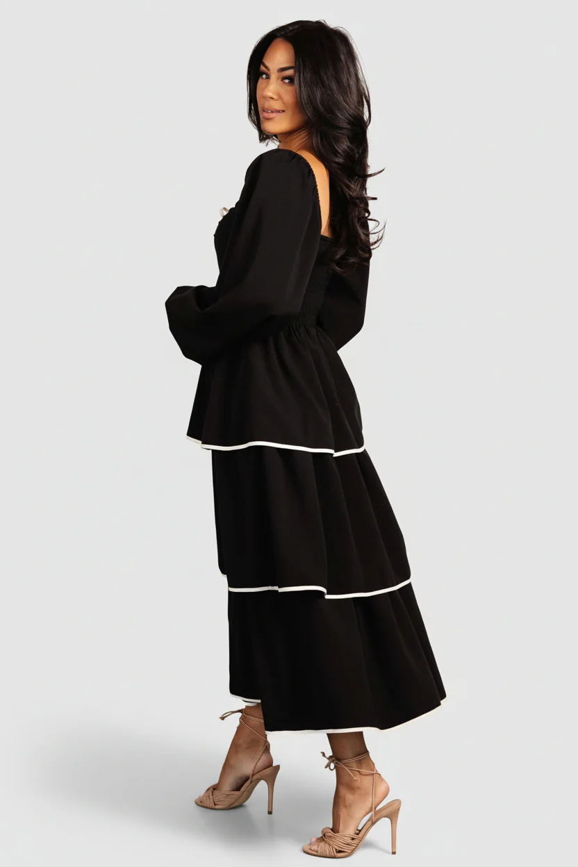 Barcelona Tiered Dress | Black - Image 4