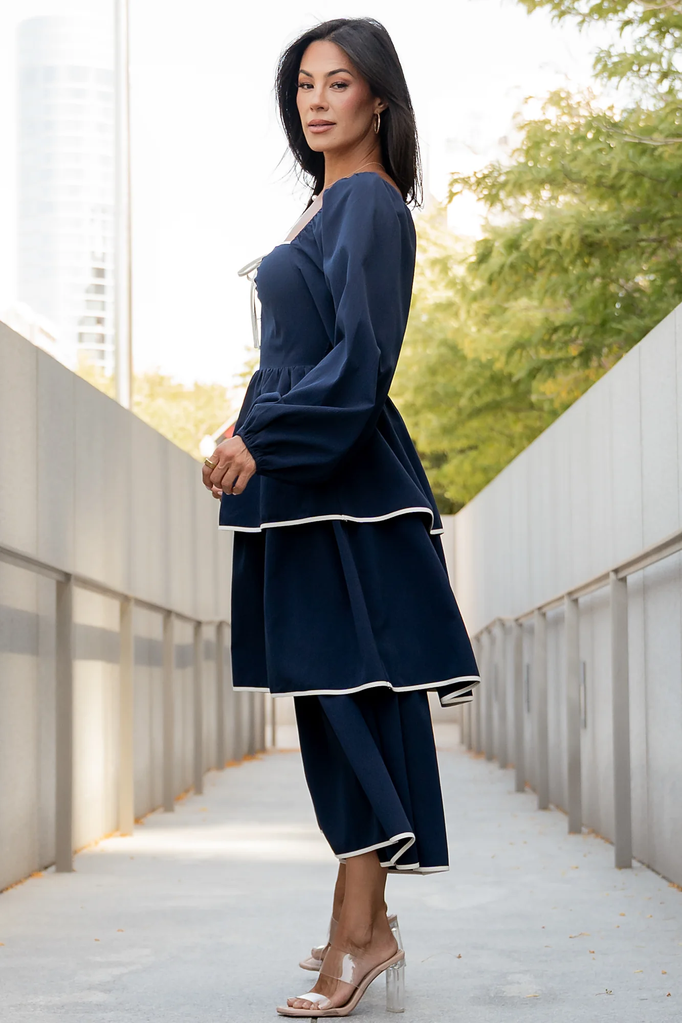 Barcelona Tiered Dress | Navy - Image 5