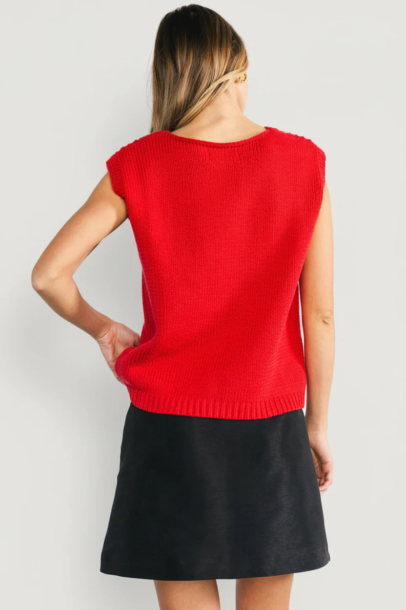 Bennett Sweater Top | Red - Image 4