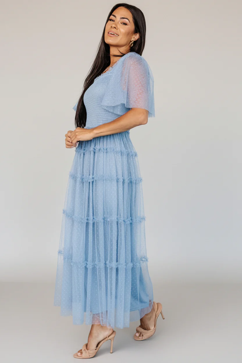 Bexley Tulle Dress | Dusty Blue - Image 6