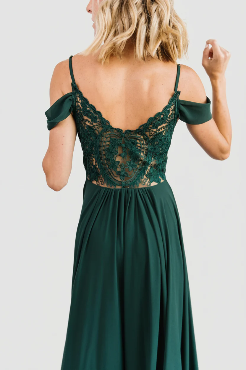 Bianca Lace Maxi Dress | Emerald - Image 7