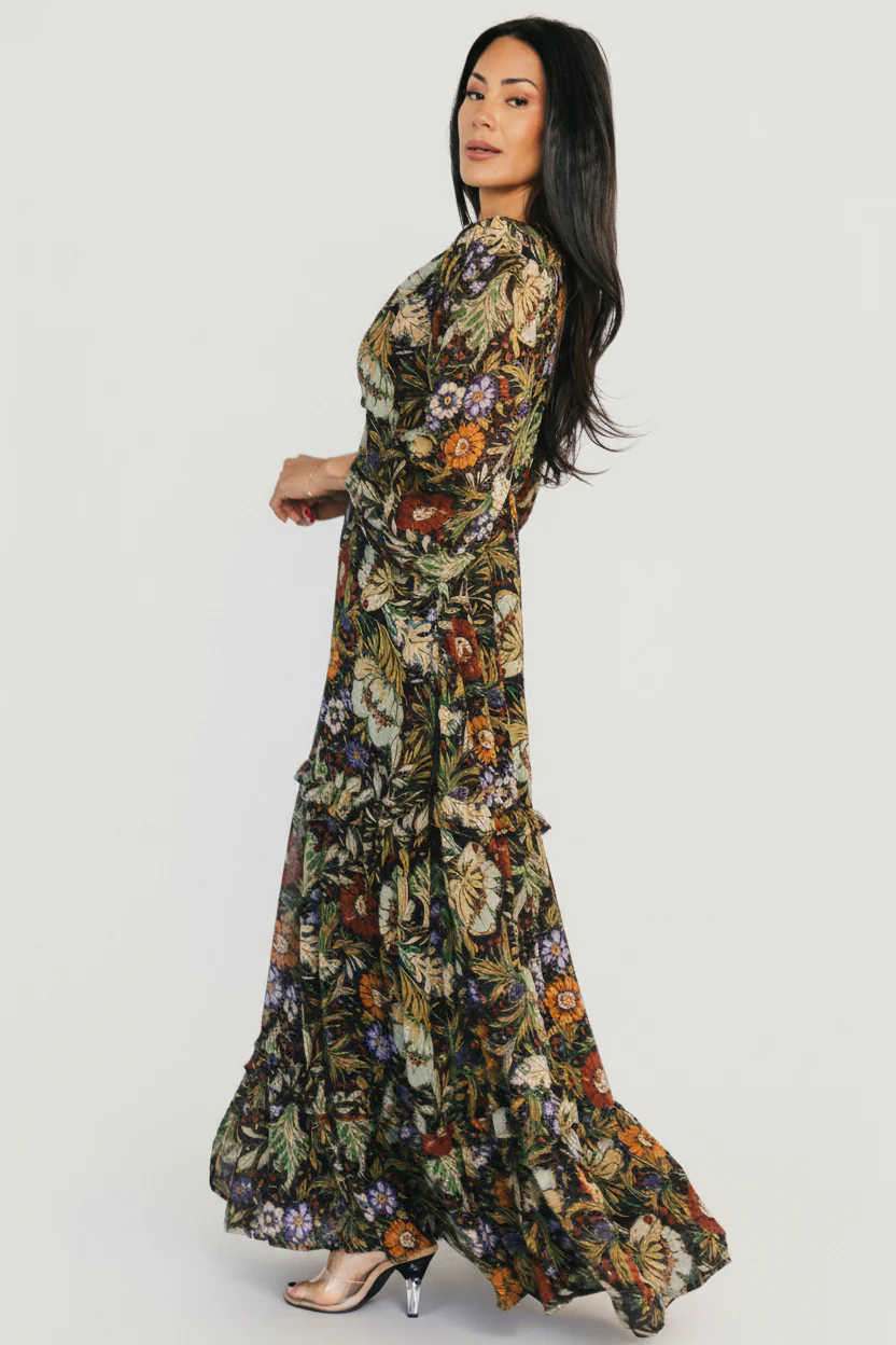 Bowman Deep V Maxi Dress | Multi Floral - Image 6