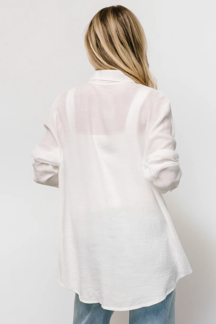 Breck Button Up Top | Off White - Image 4