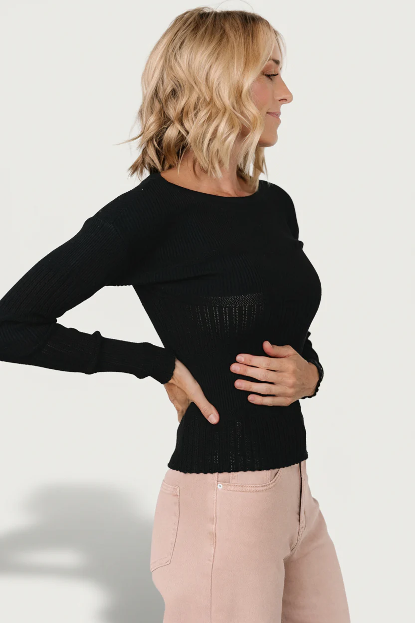Bren Sweater Top | Black - Image 2