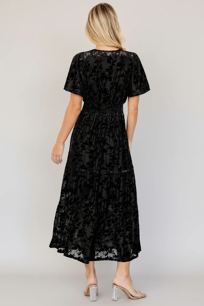 Bronwyn Velvet Dress | Black - Image 3