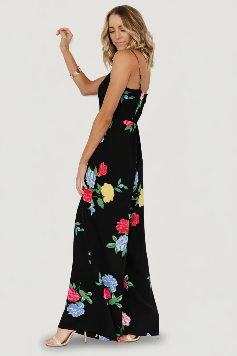 Brooklyn Wide Leg Jumpsuit | Black Floral - Image 6