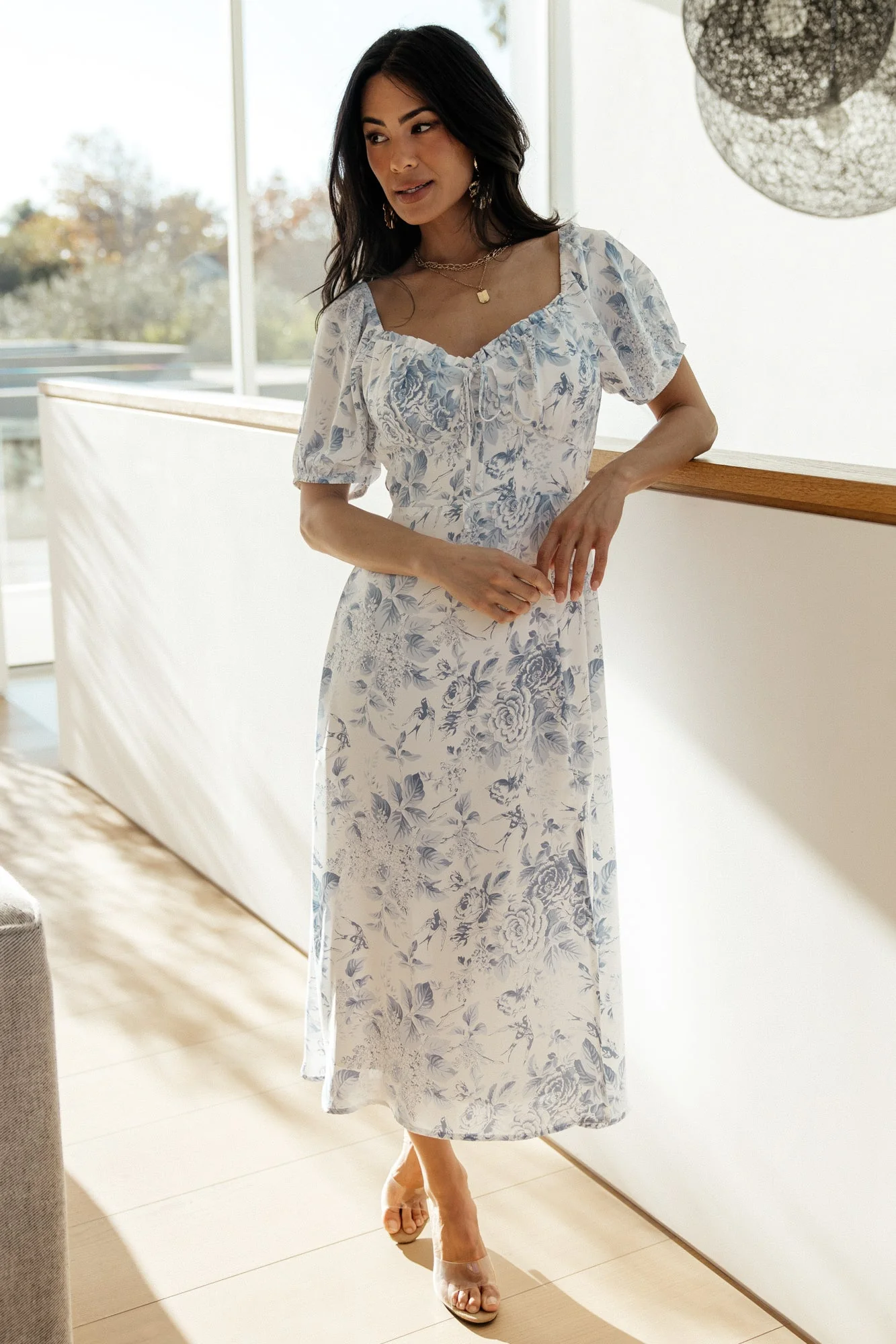 Cadence Midi Dress | Blue Floral - Image 3