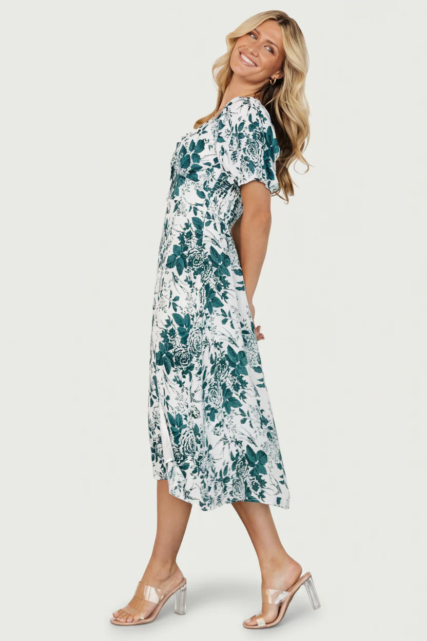 Cadence Midi Dress | Jade Floral - Image 3