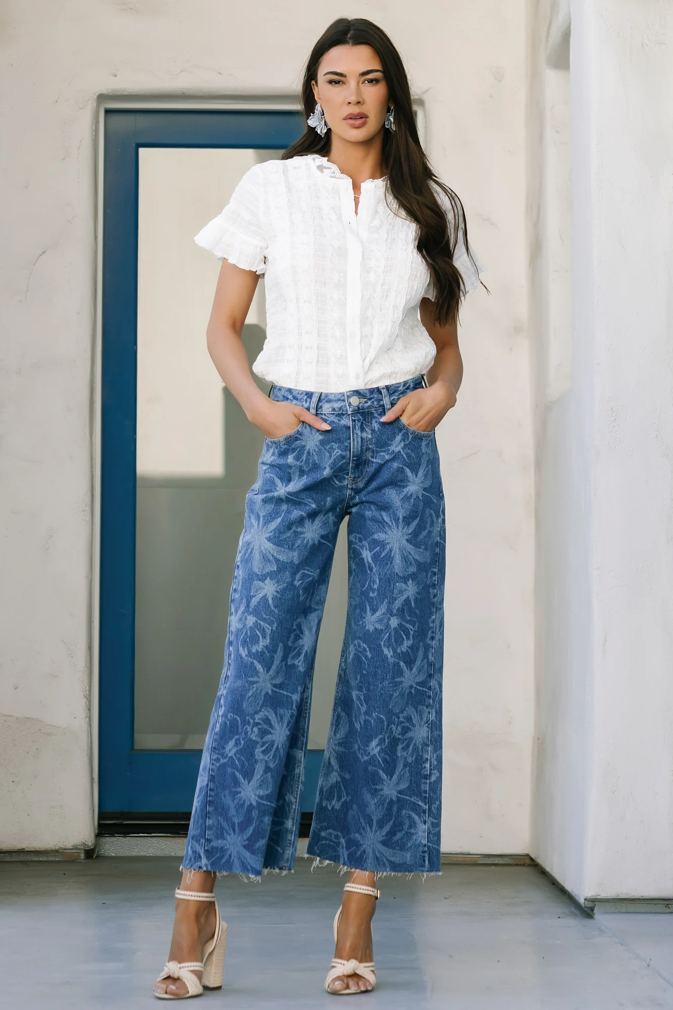 Cádiz Mid Rise Relaxed Jeans | Medium Floral Wash - Image 3