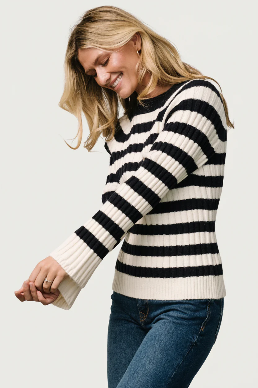 Carrie Striped Sweater | Navy + Ivory - Image 6