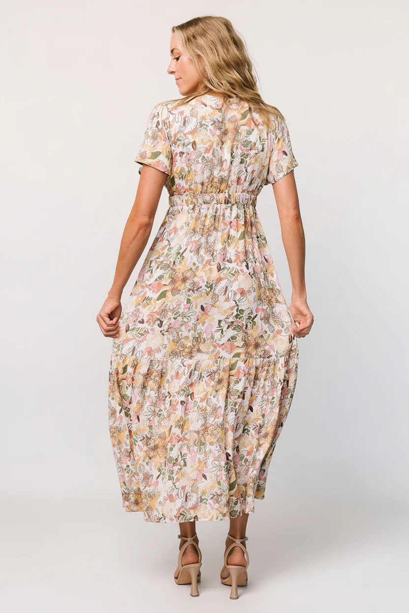 Cassie Short Sleeve Dress | Multi Floral - Image 7