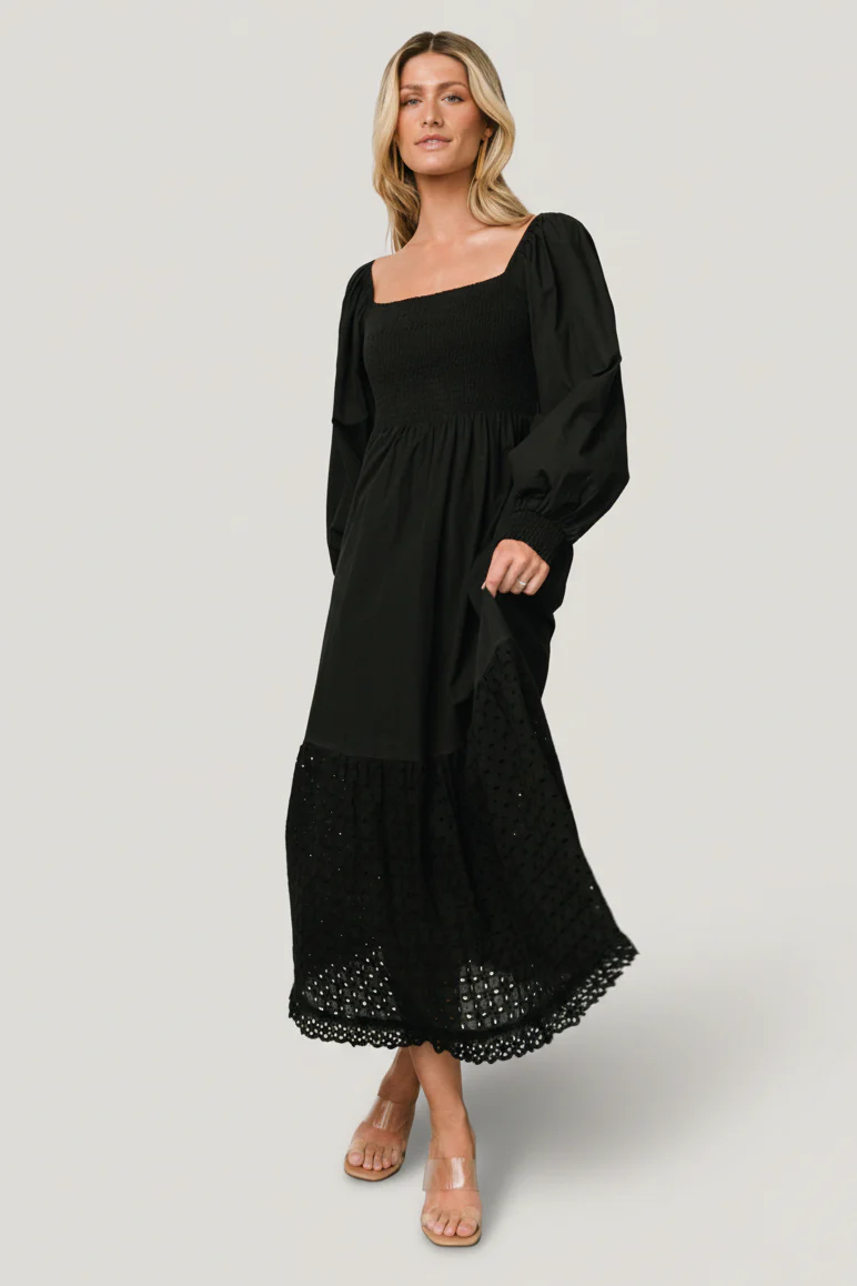 Chandler Eyelet Maxi Dress | Black - Image 2