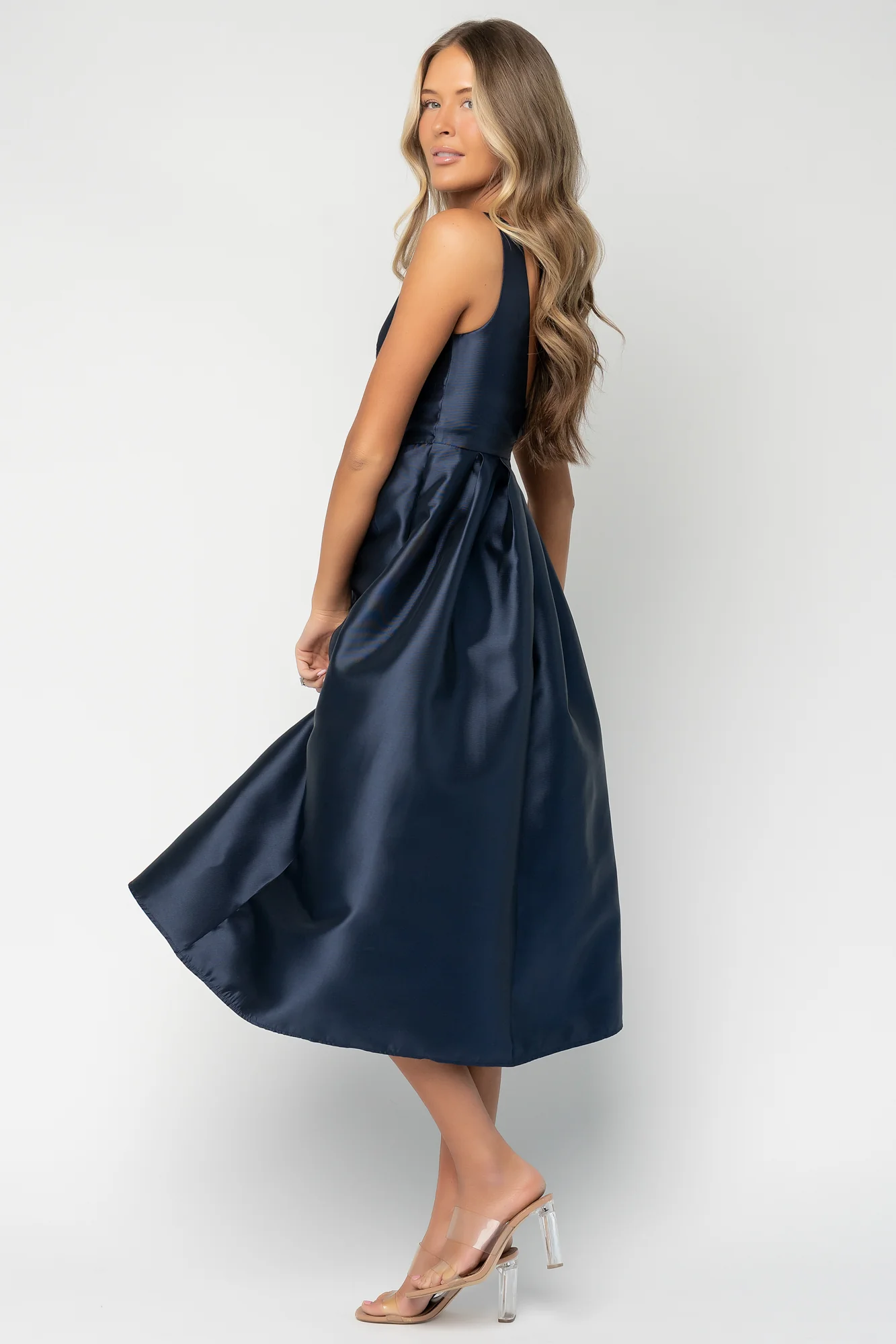 Chandra Midi Dress | Navy - Image 3