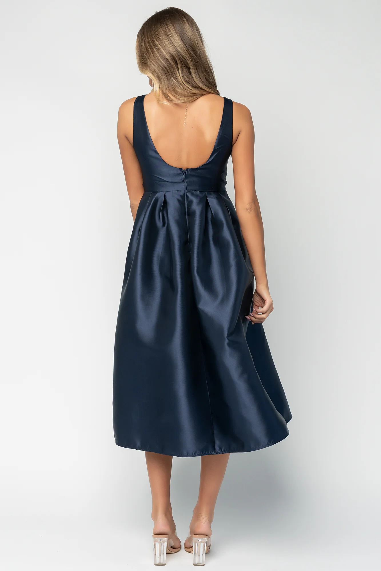 Chandra Midi Dress | Navy - Image 4