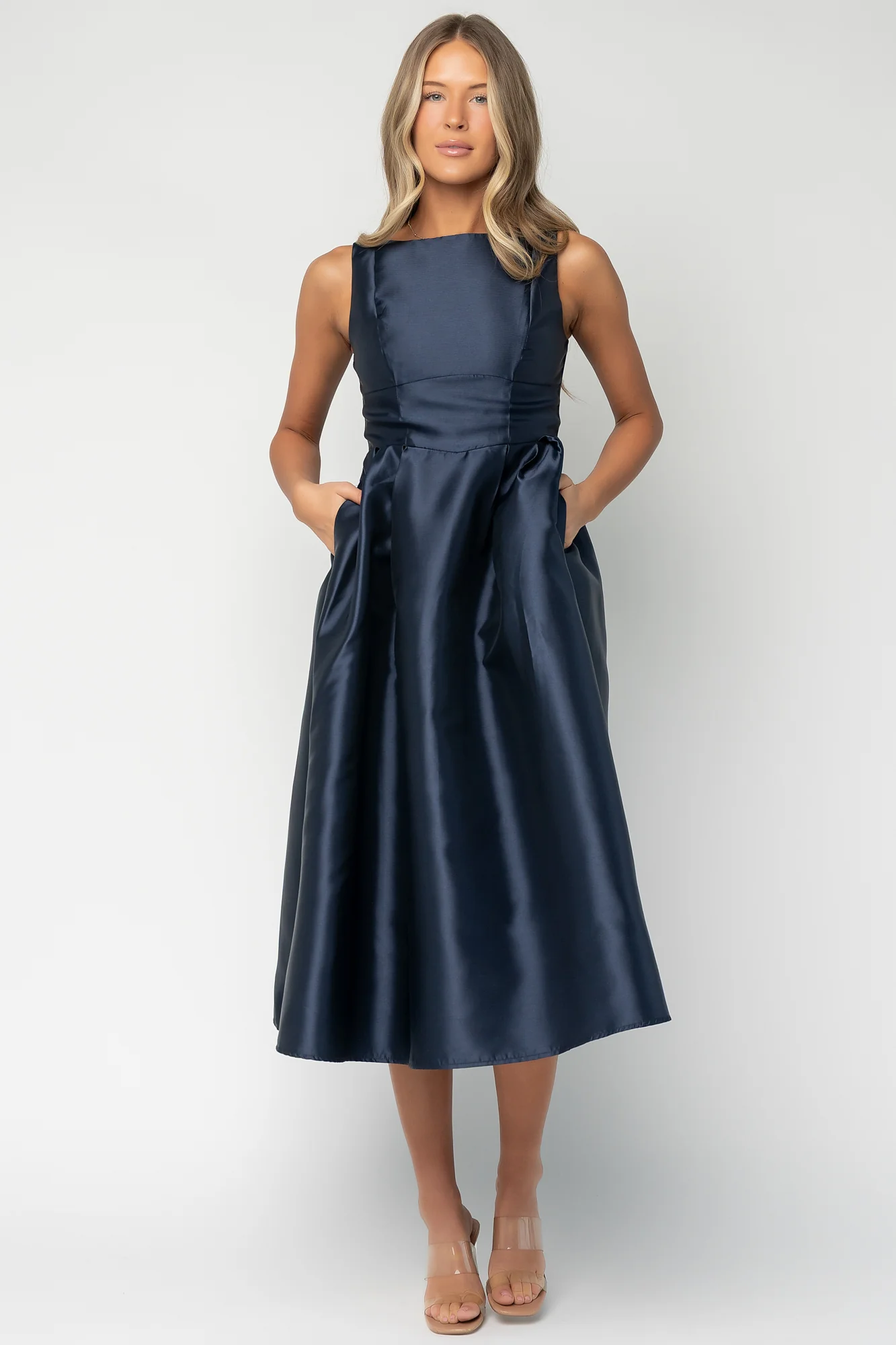 Chandra Midi Dress | Navy - Image 5