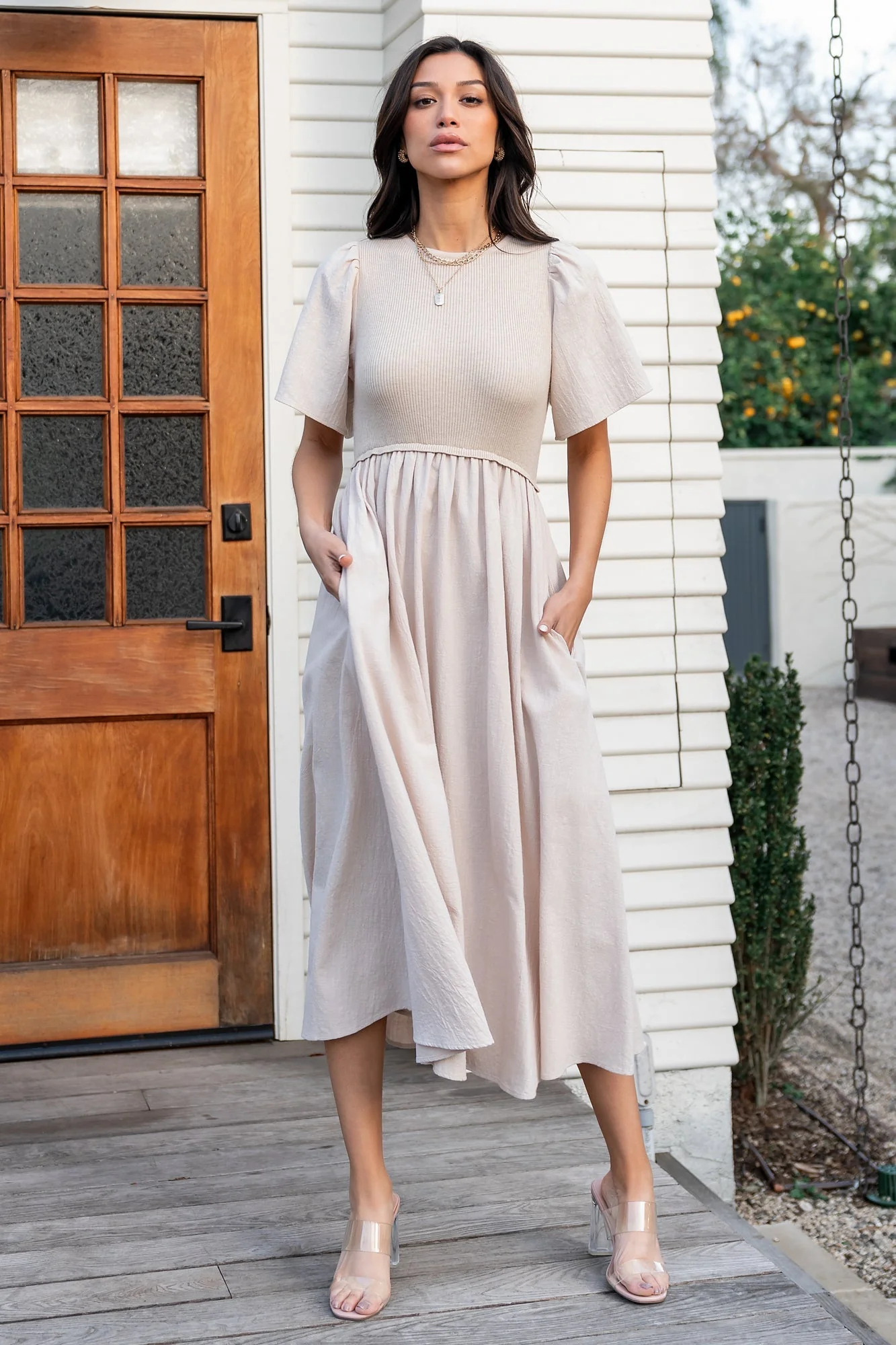 Cici Sweater Dress | Natural - Image 3