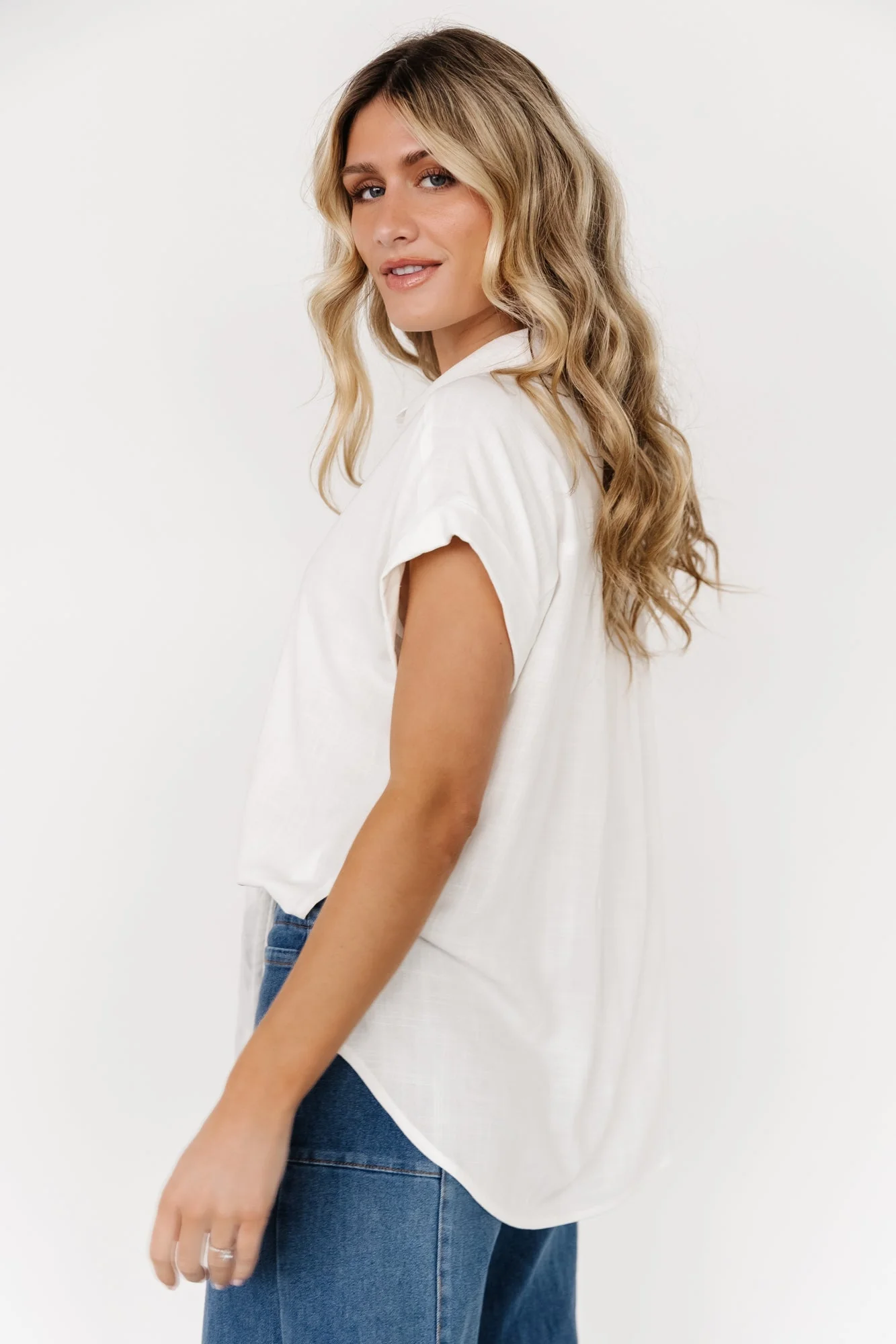 Clarke Button Up Top | Off White - Image 2