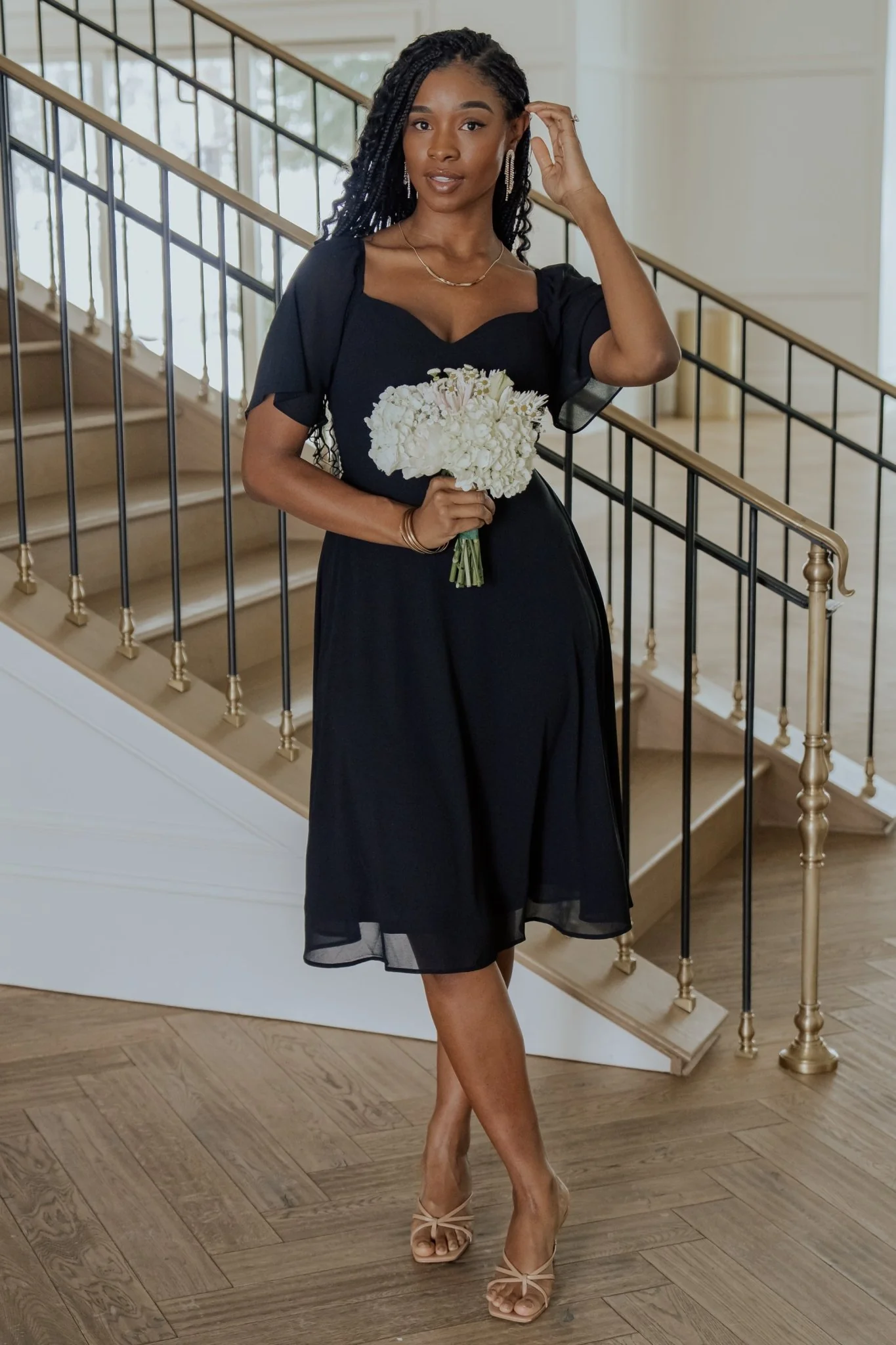 Colette Sweetheart Midi Dress | Black - Image 3