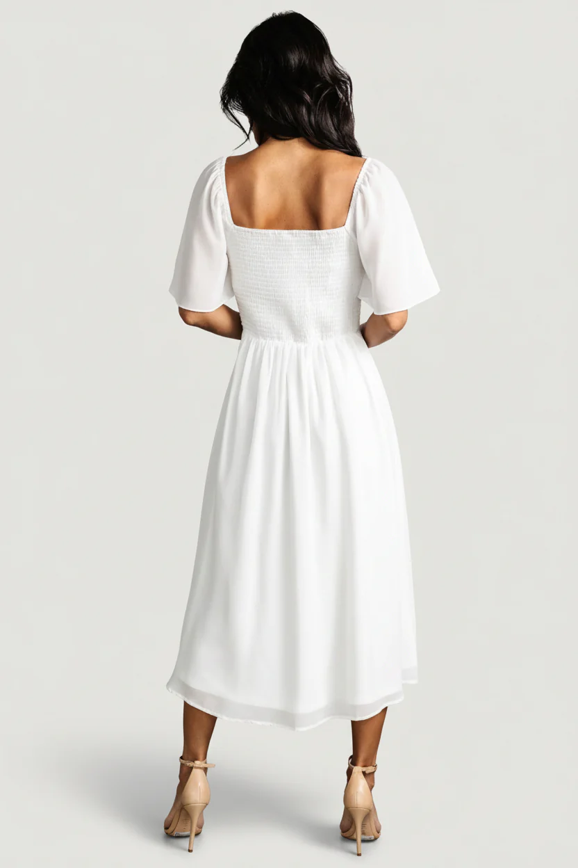 Colette Sweetheart Midi Dress | White - Image 4