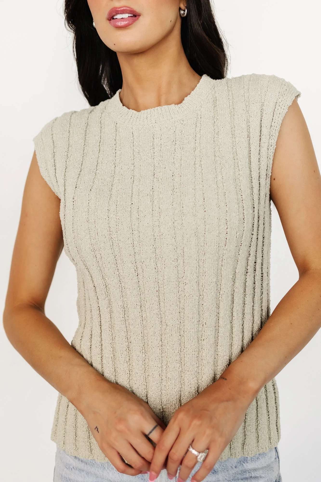 Dava Ribbed Top | Sage - Image 3